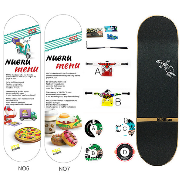 NUERU/느루 스케이트 셋트 NEW TEAM DECK SET (느루 스케이트보드셋트/완성품)