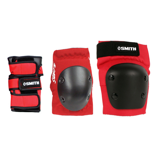 SMITH/스미스 ADULT 3-PACK SAFETY GEAR SET_RED [스케이트보드 보호대]